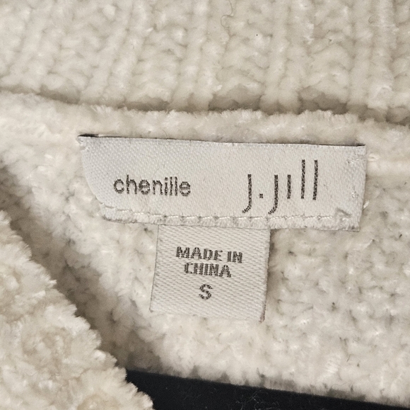0018 J Jill Soft Chenille Knot Design Sweater Warm Cozy White Cream Ivory Small - Picture 5 of 12